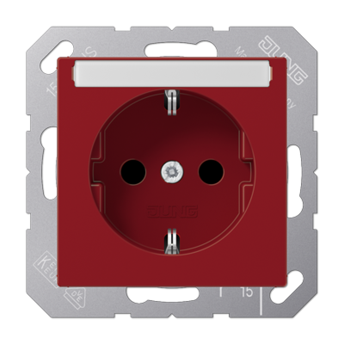 Enchufe SCHUKO inscr. prot. A rojo