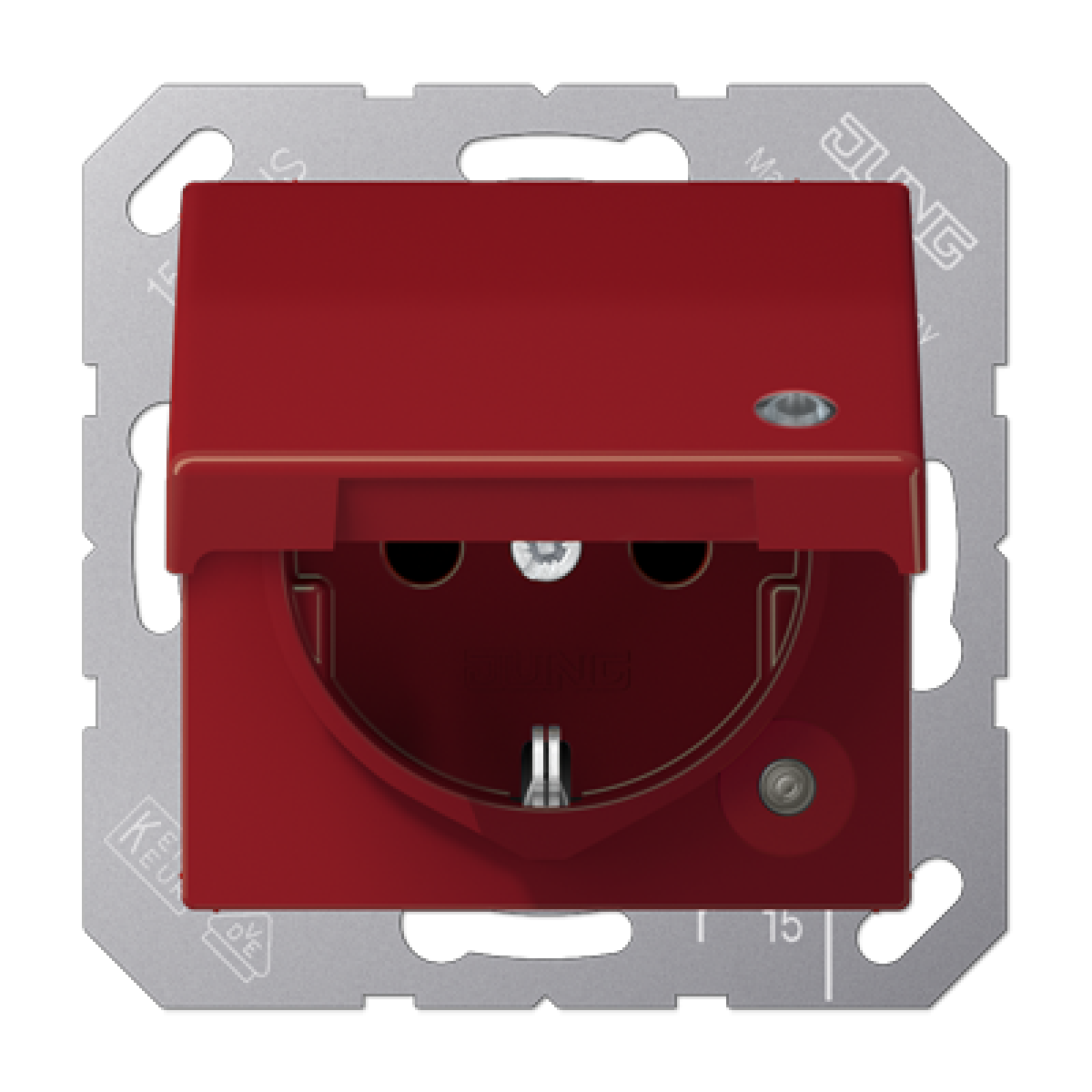 Enchufe c tapa abat. A rojo