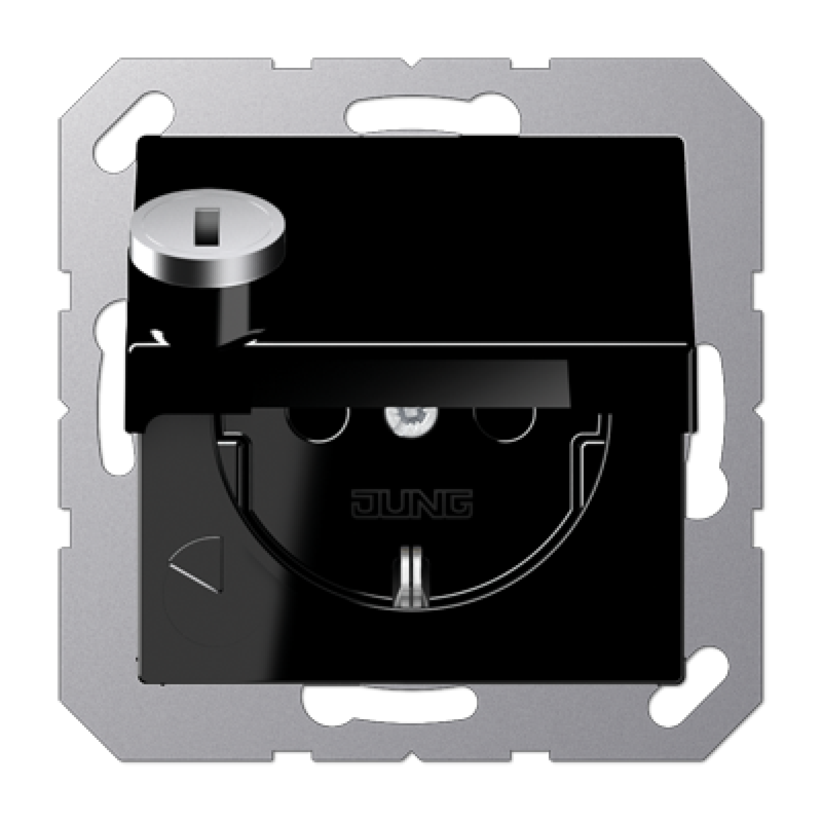 Enchufe c cierre seg. abat. A negro
