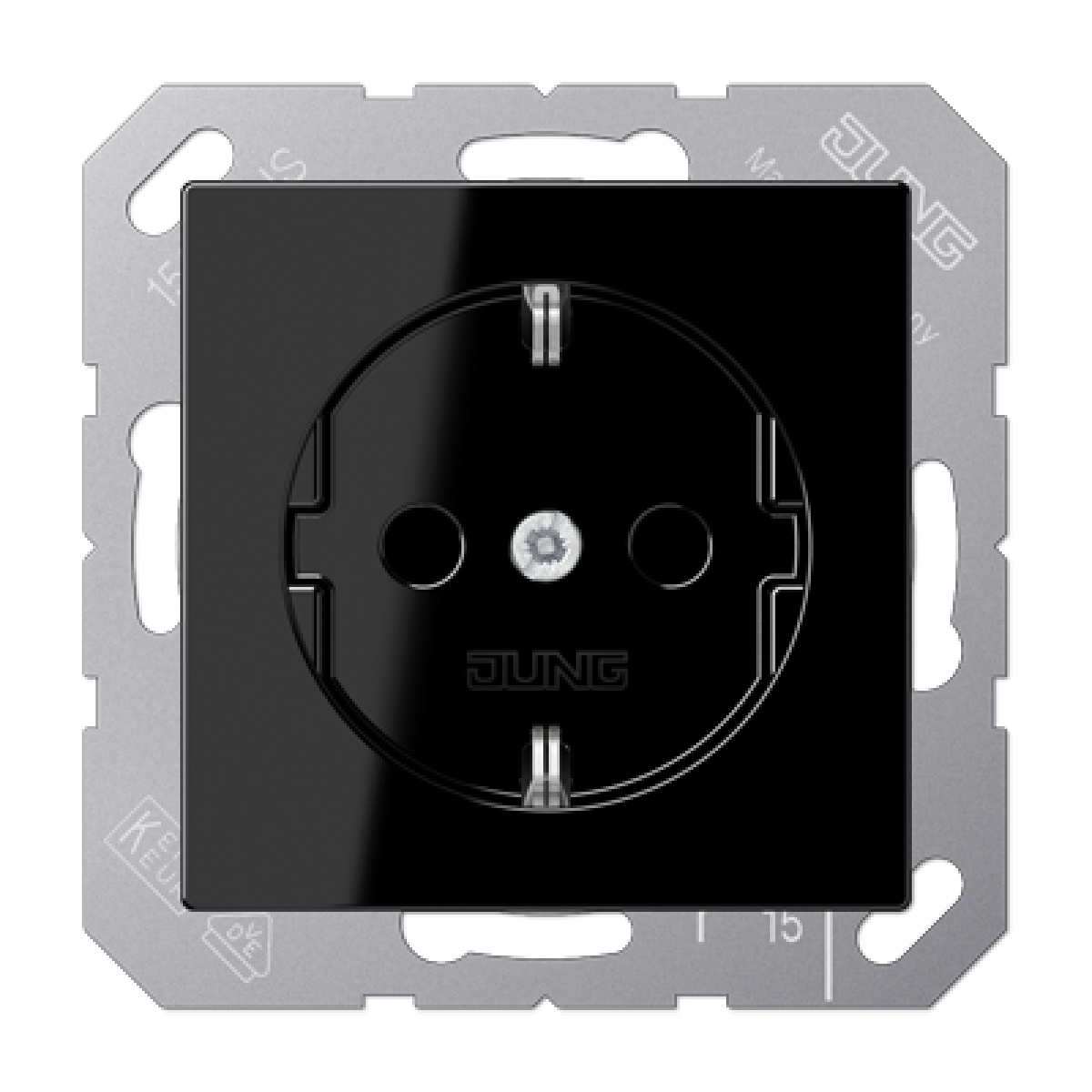 Enchufe SCHUKO prot. contacto A negro