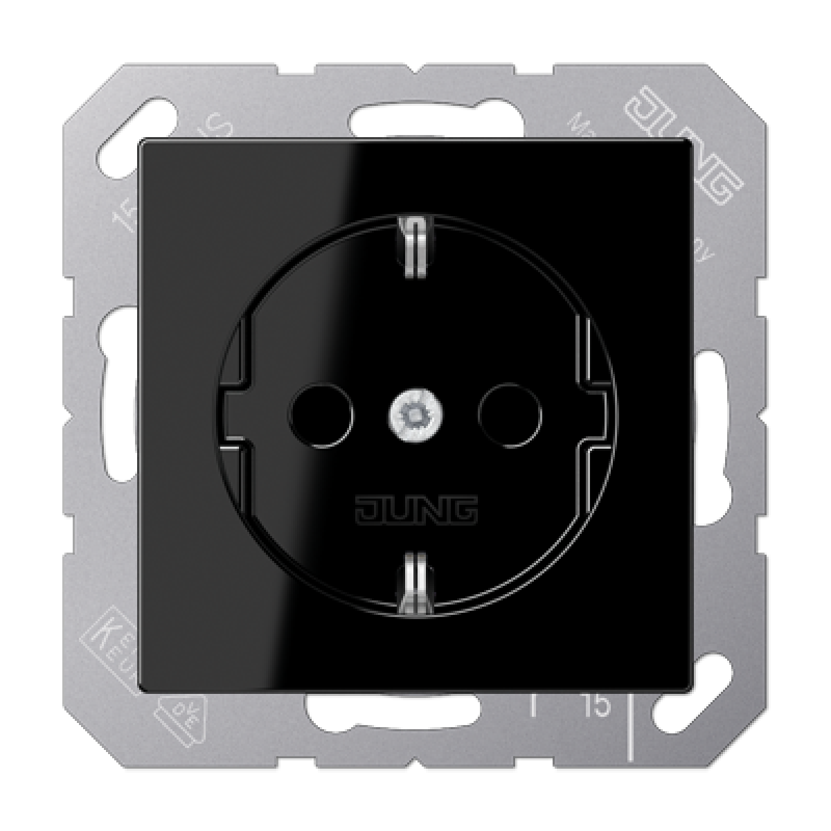 Enchufe SCHUKO prot. contacto A negro