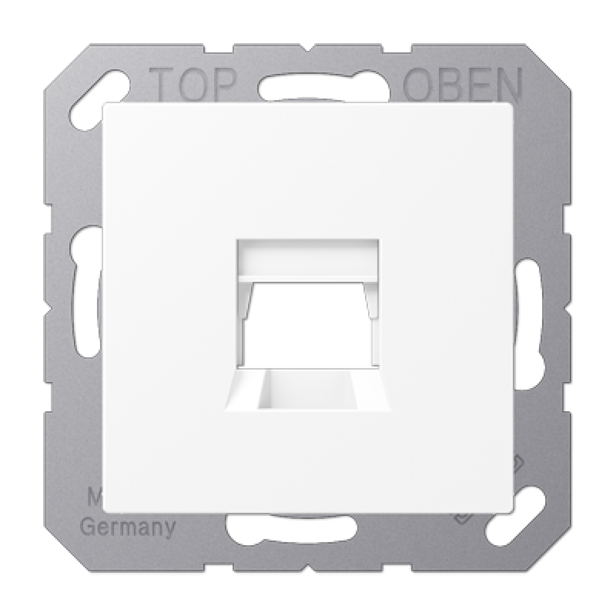 Placa Modular Jack 1 toma A blanco mate