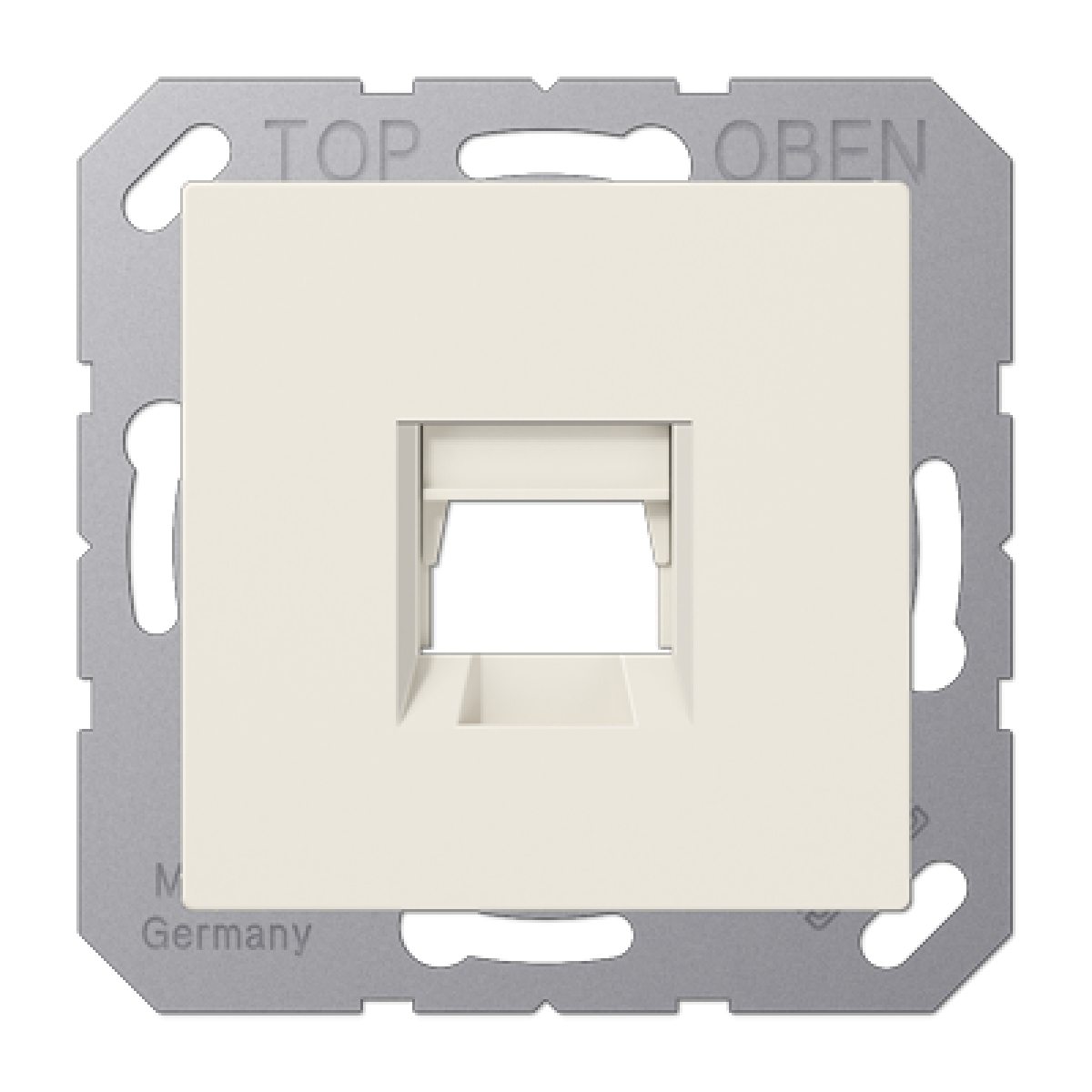 Placa Mod.Jack-Radiall 1 toma A bl.