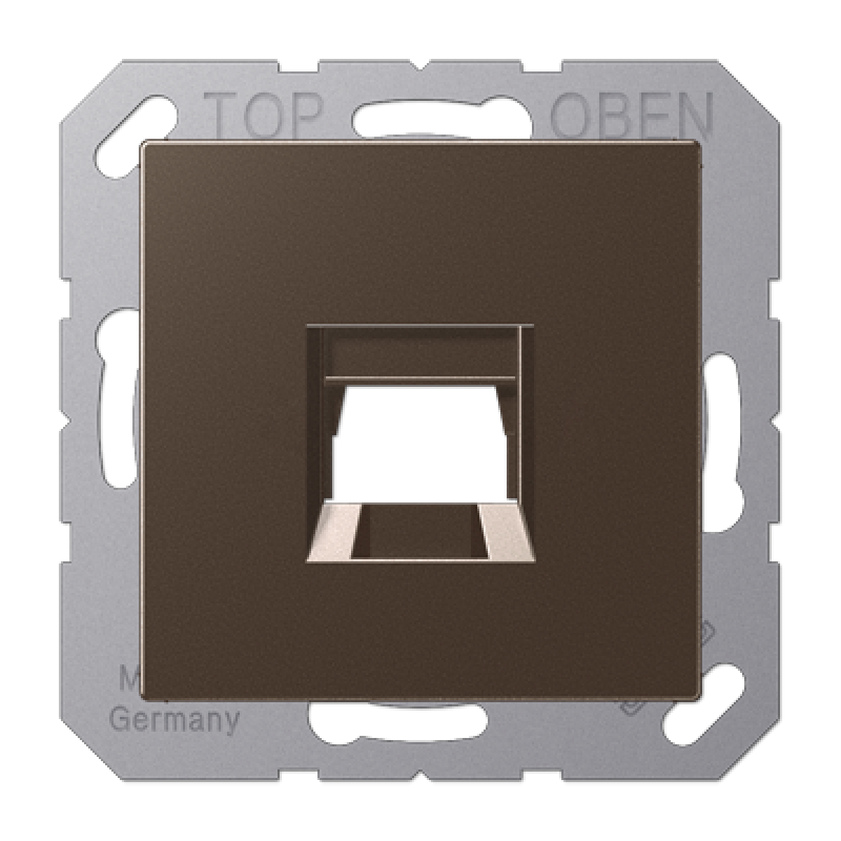 Placa Mod.Jack-Radiall 1 toma A mokka