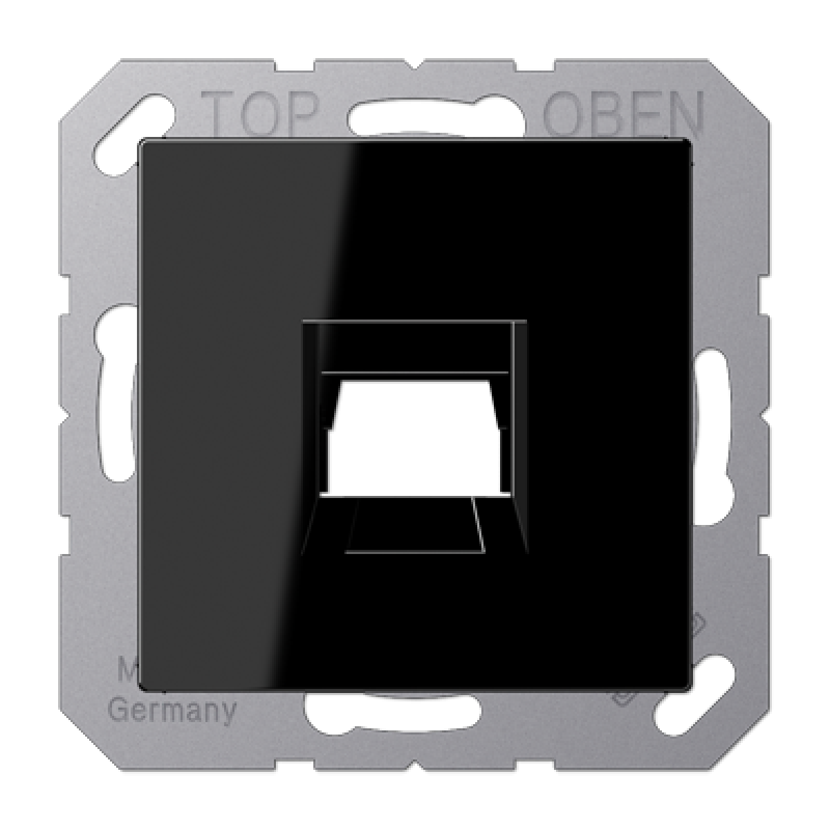 Placa Mod.Jack-Radiall 1 toma A negro