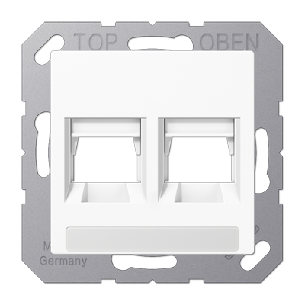 Placa MJ doble. Inscr. AS blanco alpino