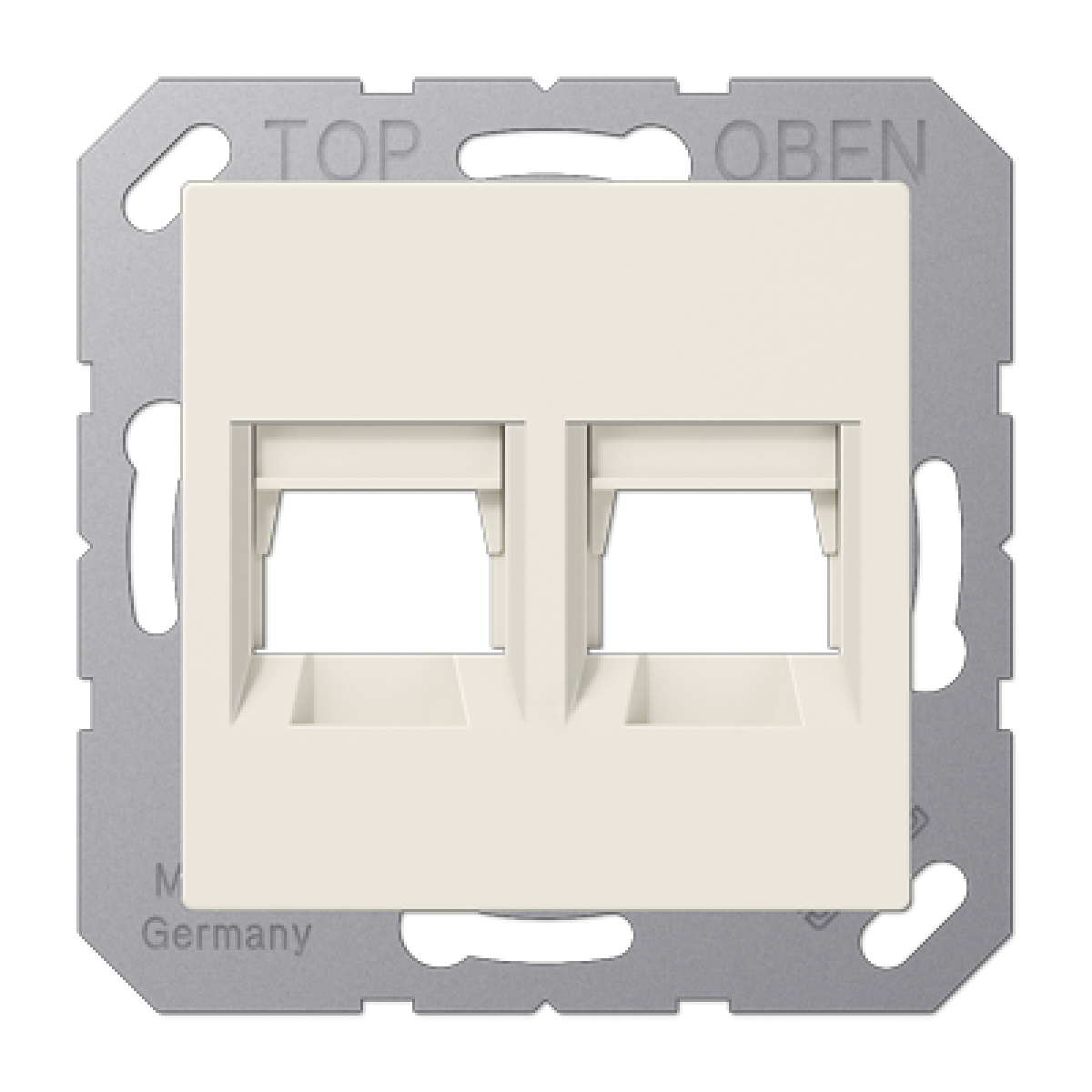 Placa Mod.Jack 2 tomas A bl.