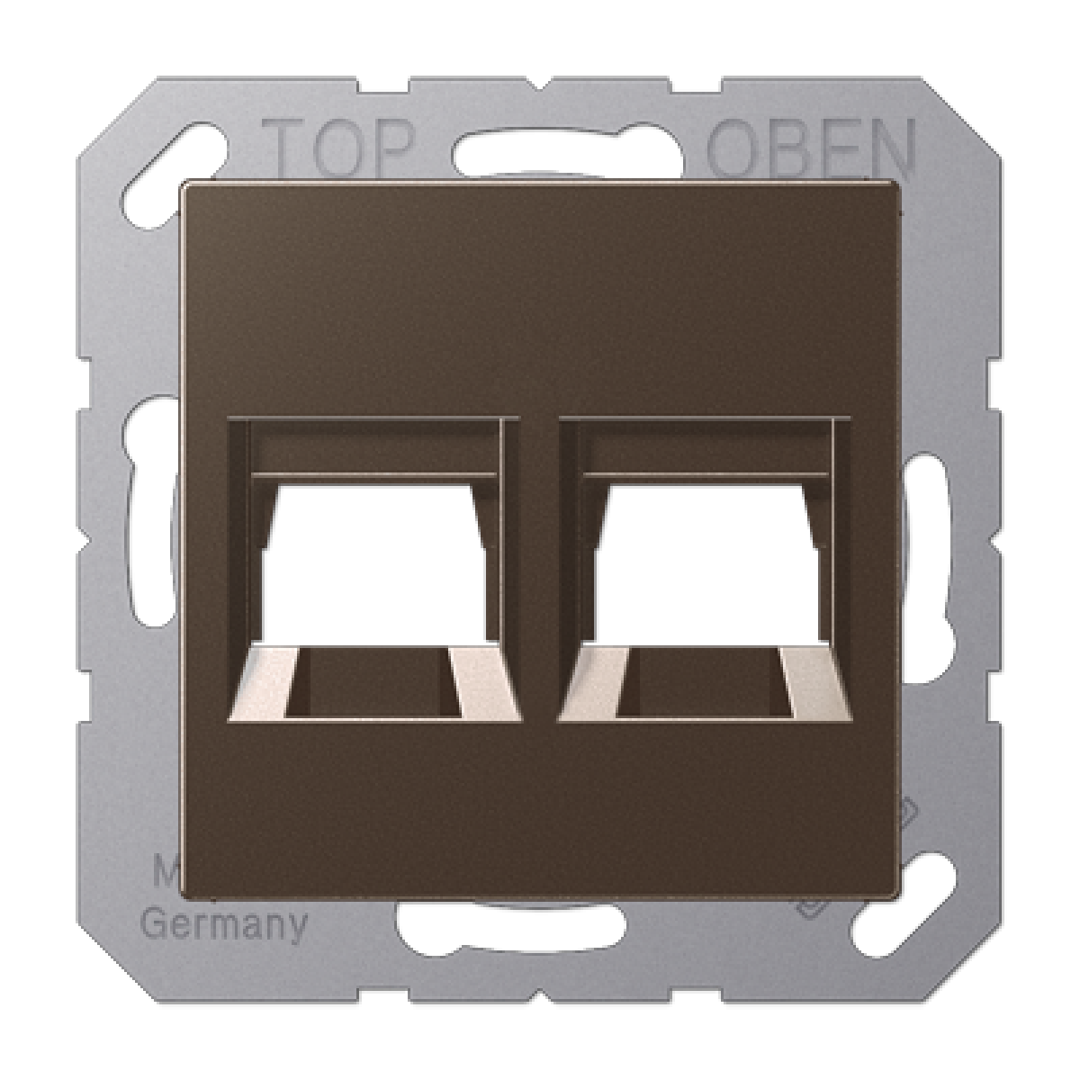 Placa Mod.Jack-Rad. 2 tomas A mokka