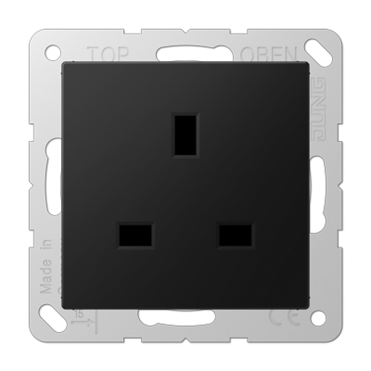 Enchufe British Standard A negro mate