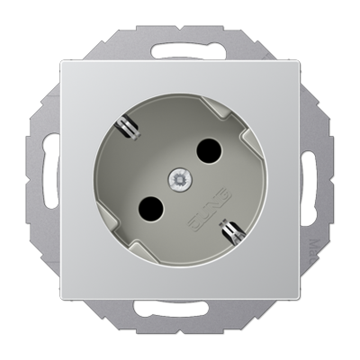 Enchufe SCHUKO 45º prot. A aluminio