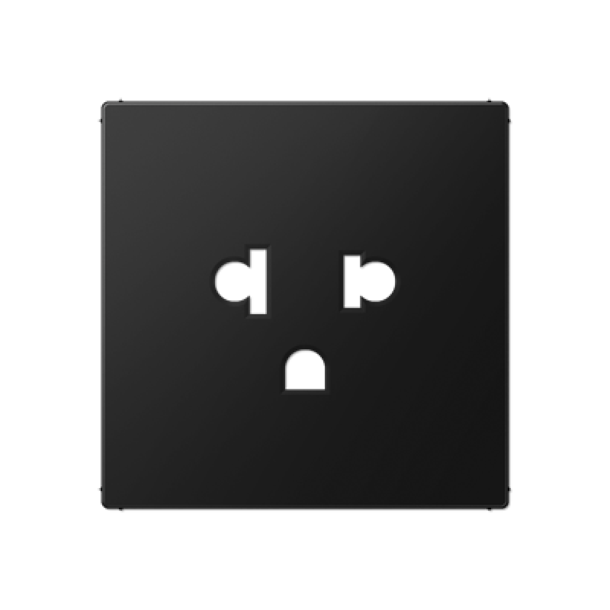 Placa central para enchufe EURO-US. Negro mate. A