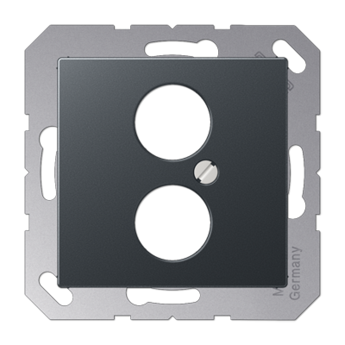 Placa 2 conect. Circulares A antracita