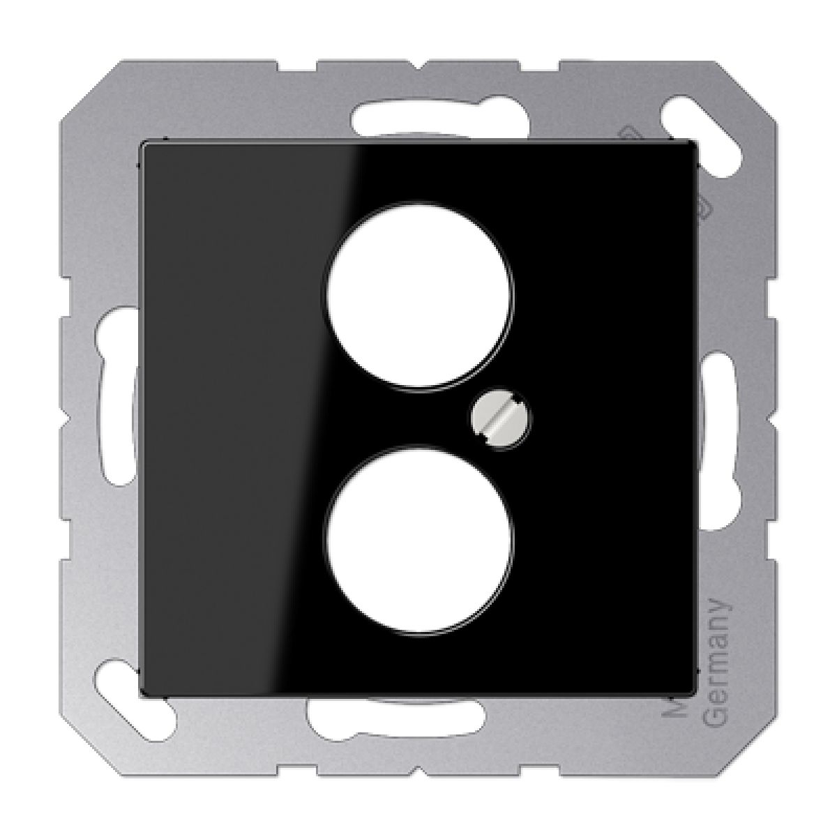 Placa 2 conect. Circulares A negro