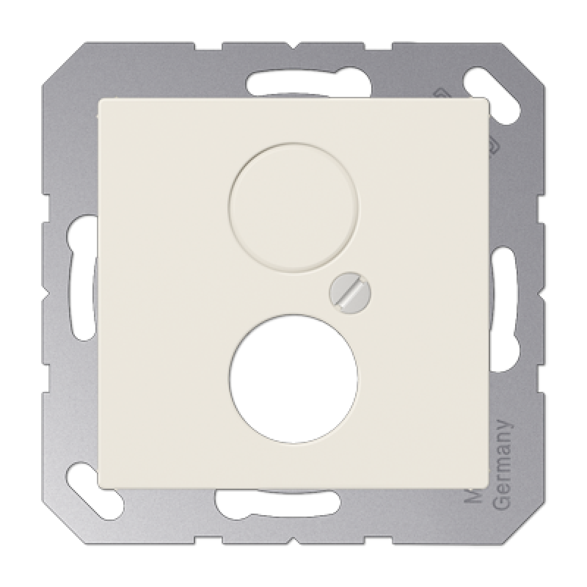 Placa 2 conectores circulares A blanco