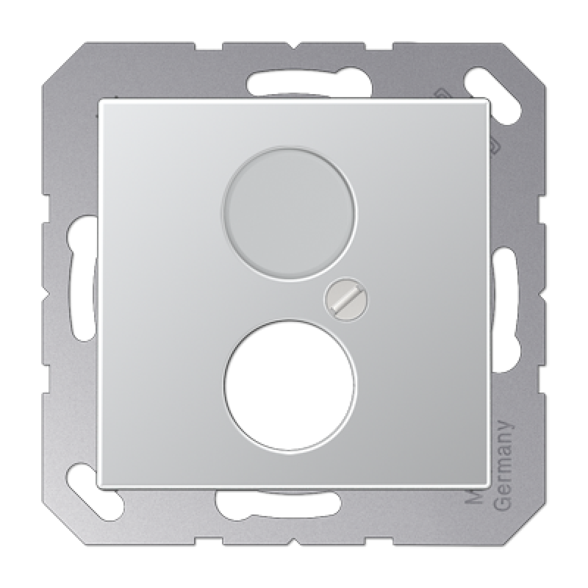 Placa 2 conectores circulares A aluminio