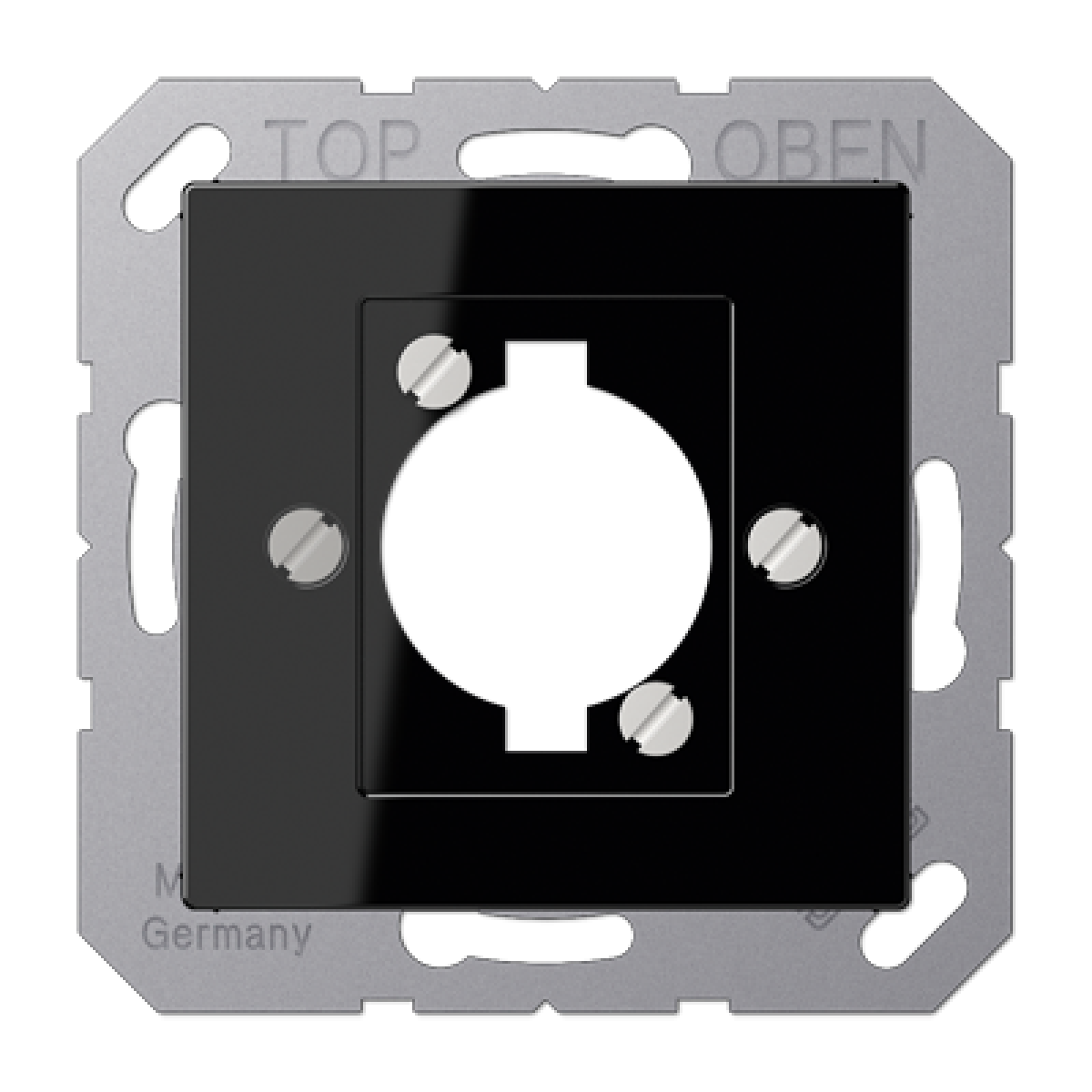 Placa para enchufe XLR A negro