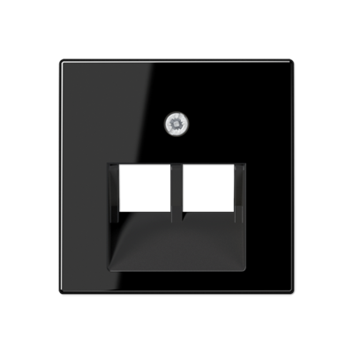 Placa central telef. 2 tomas. A negro