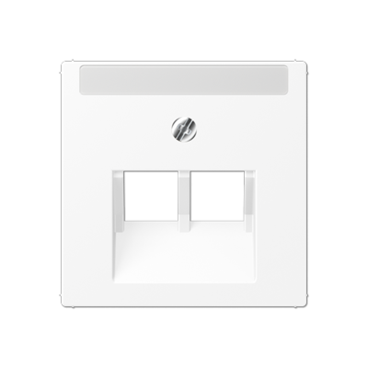 Placa RJ45 x2 inscr. A blanco mate