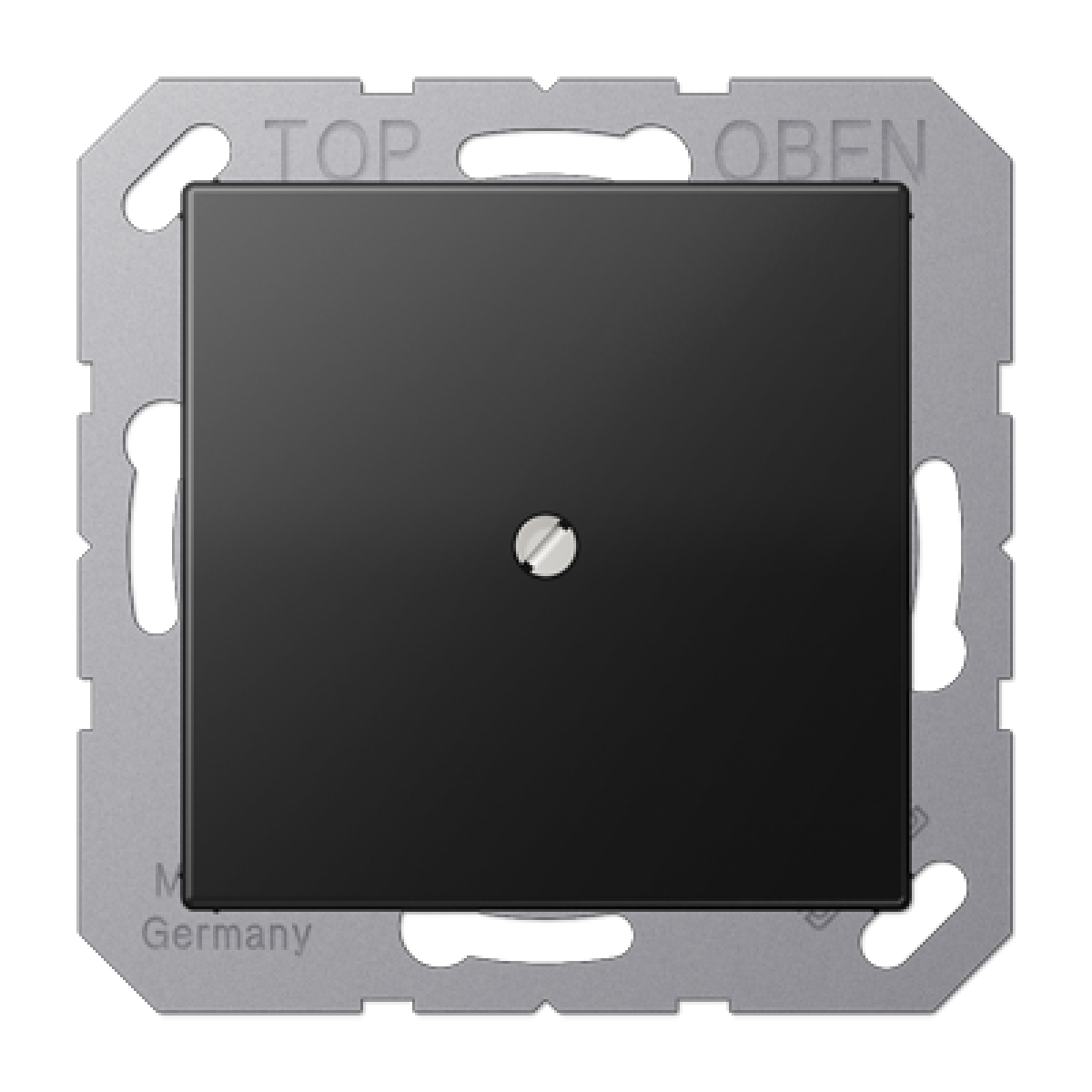 Placa con salida cable A negro mate