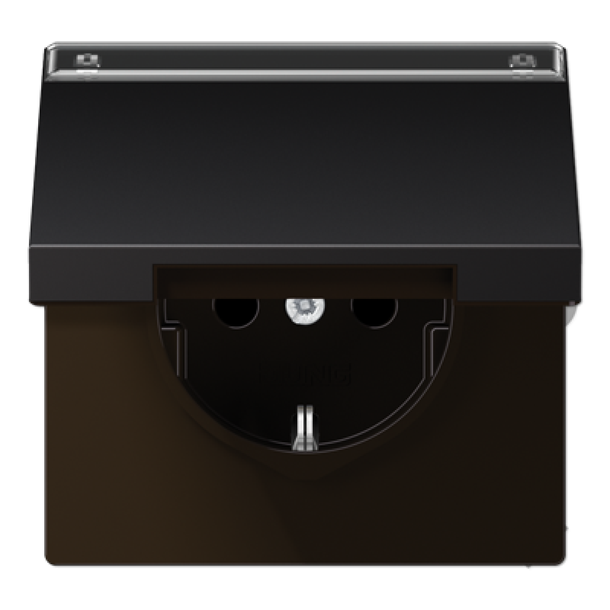 Enchufe c tapa abat. retroc. LS dark