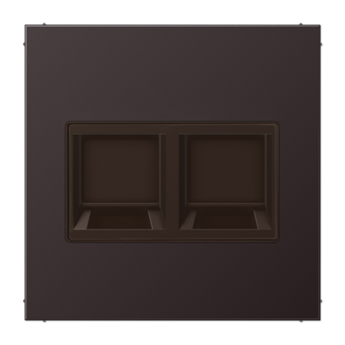 Placa Mod.Jack-Radiall. 2 tomas LS dark