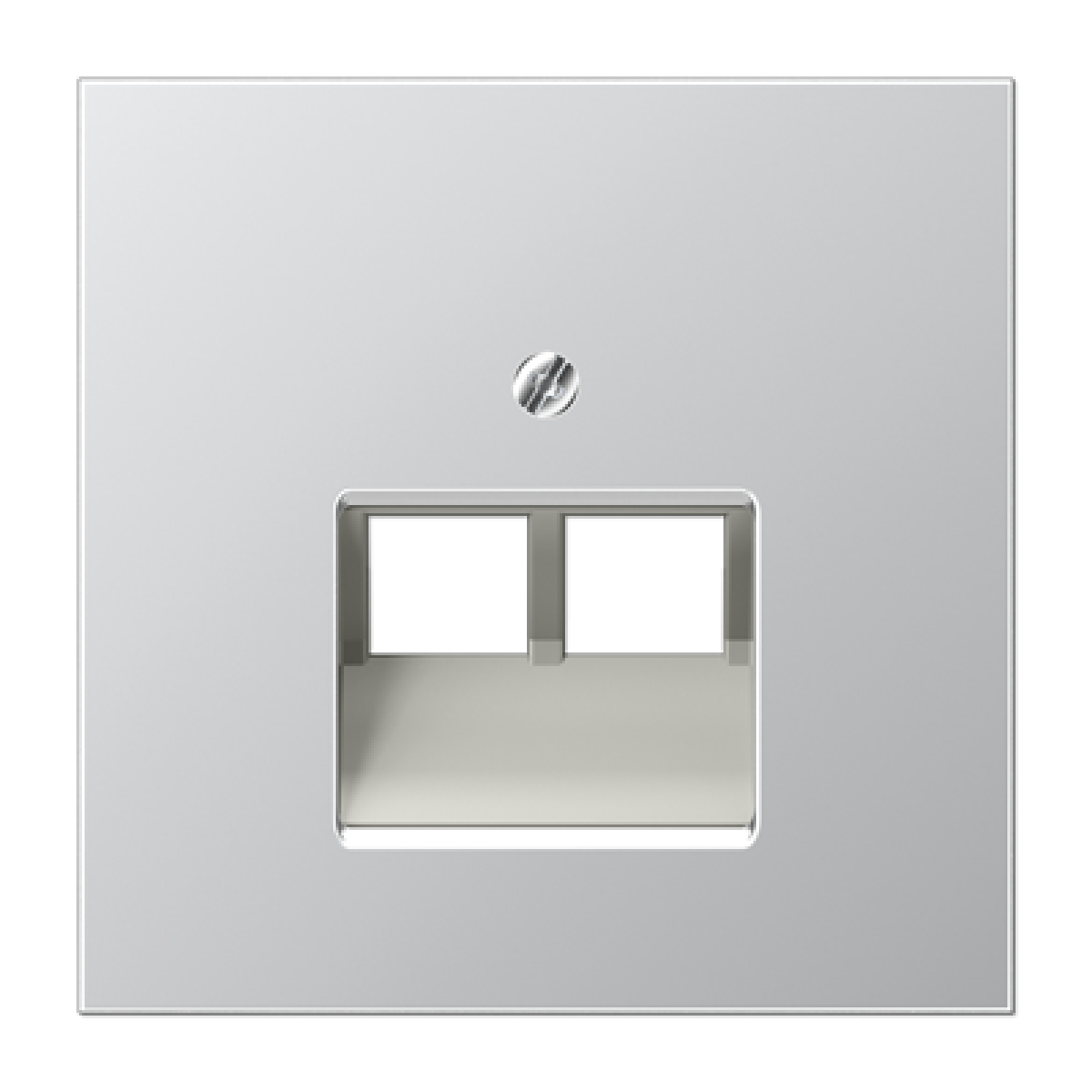 Placa central telef. 2 tomas LS aluminio