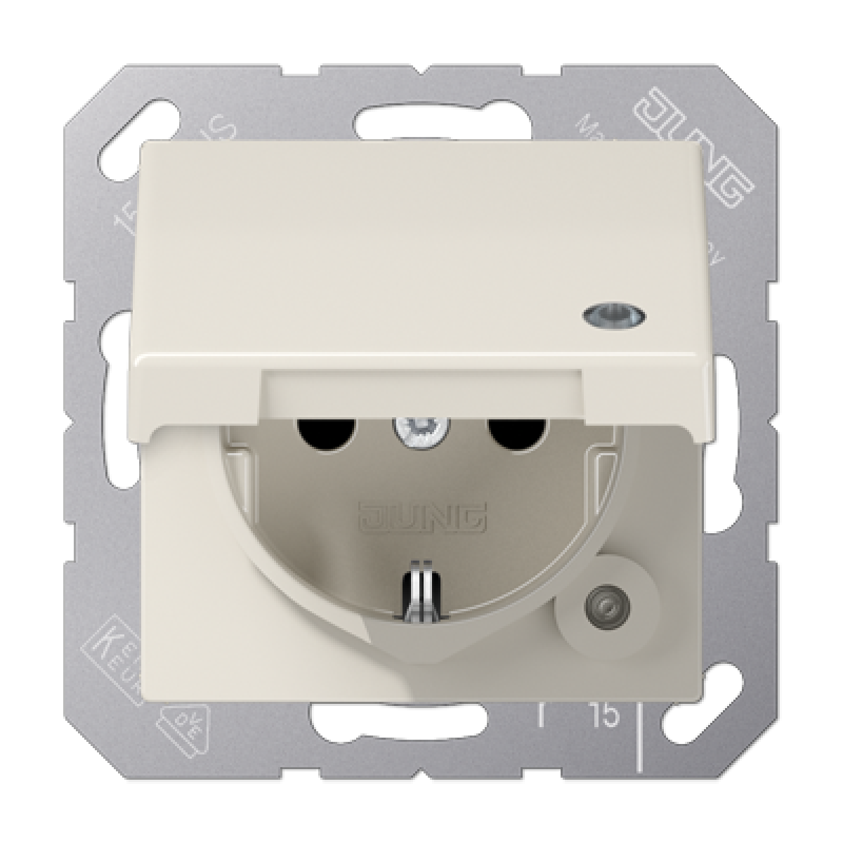 Enchufe c tapa abat. indicador AS bl.