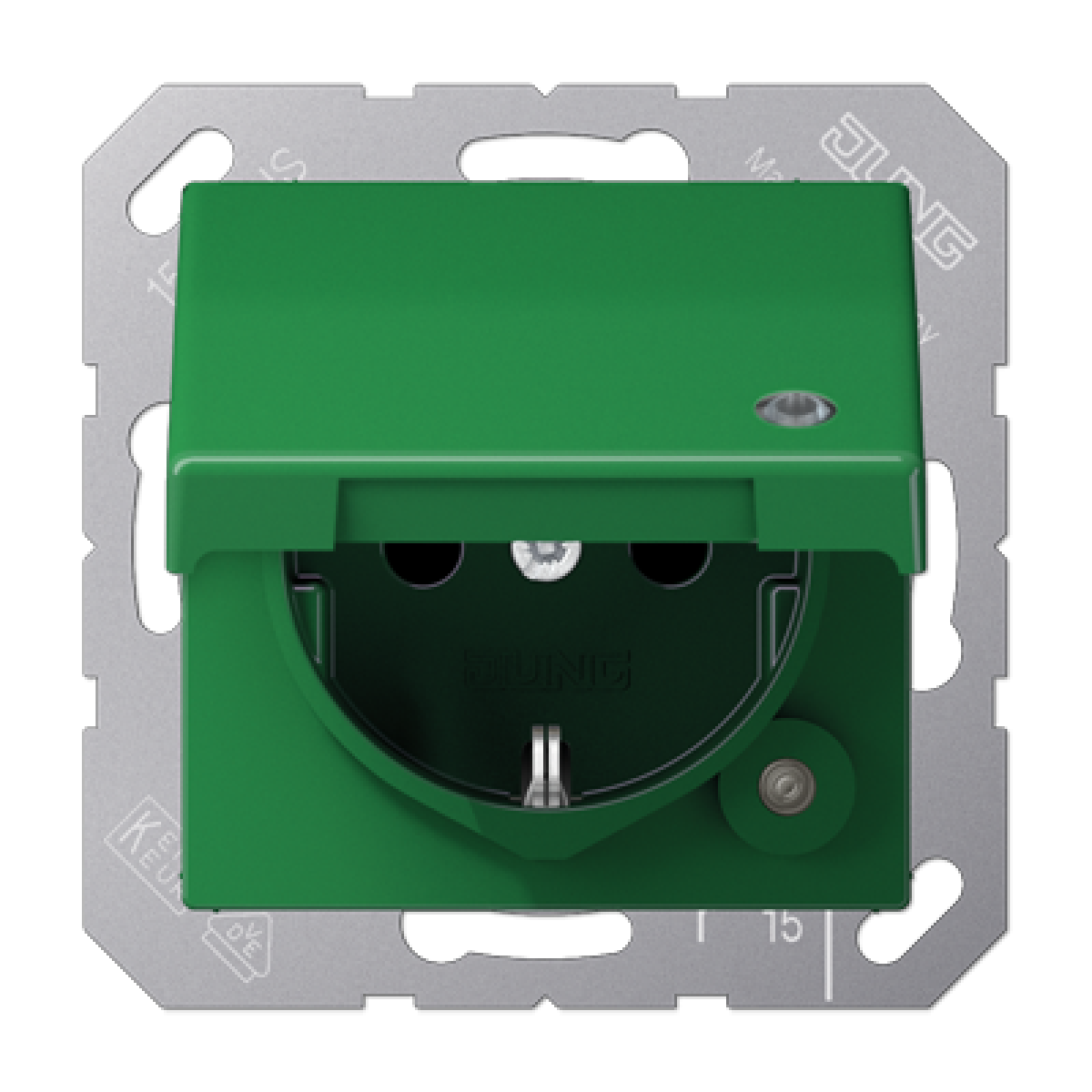 Enchufe c tapa abat. indicador AS verde