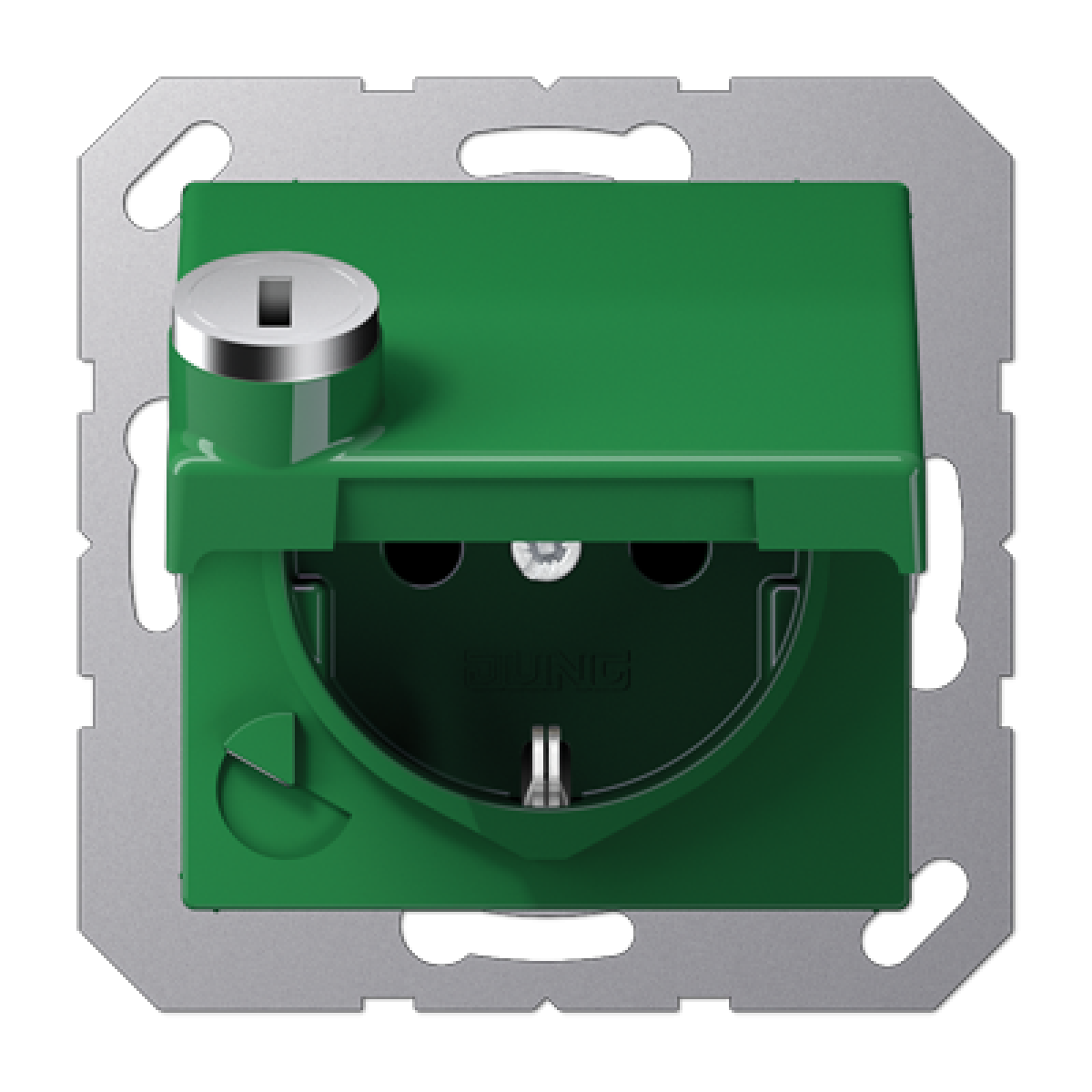 Enchufe tapa abat. retroc. AS verde