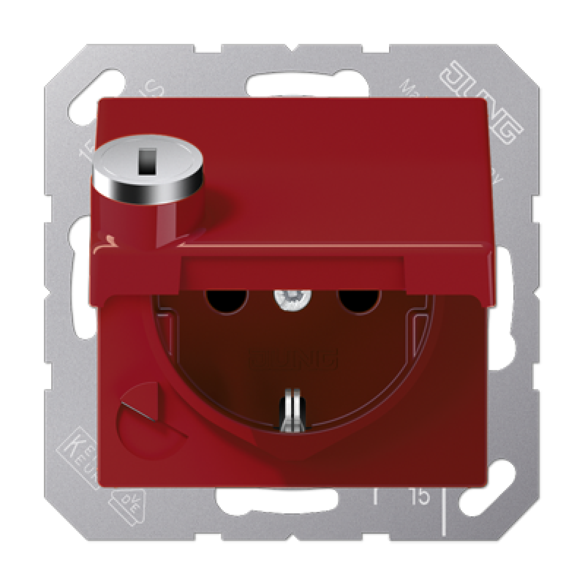 Enchufe tapa abat. retroc. AS rojo