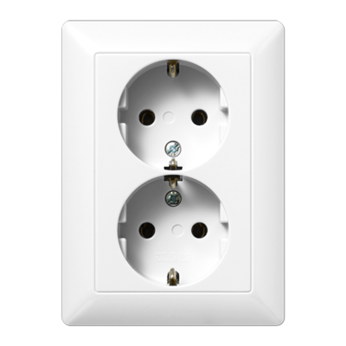 Enchufe doble prot. contacto AS bl. alpi