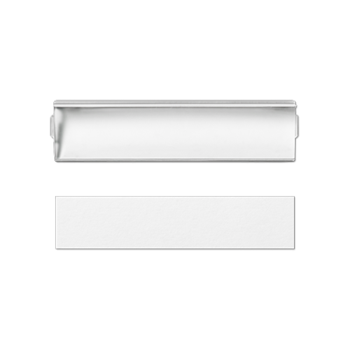 Placa transparente con tira