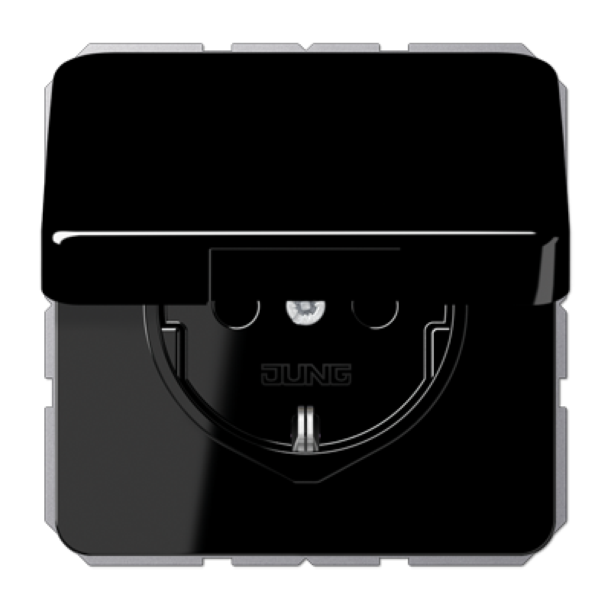 Enchufe c tapa abat. prot. CD negro