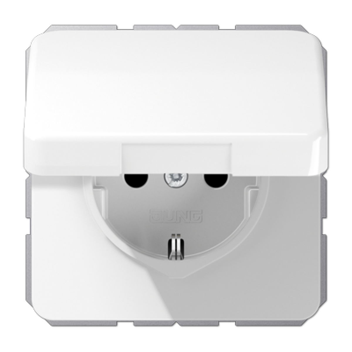 Enchufe c tapa abat. prot. CD bl. alpi