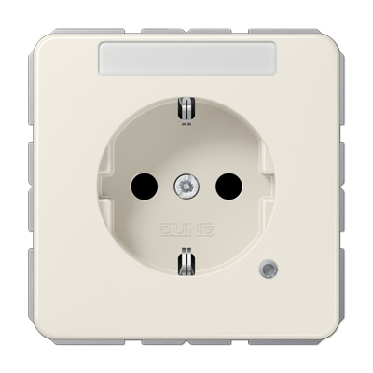 Enchufe c ind.  inscr.  prot. CD bl.