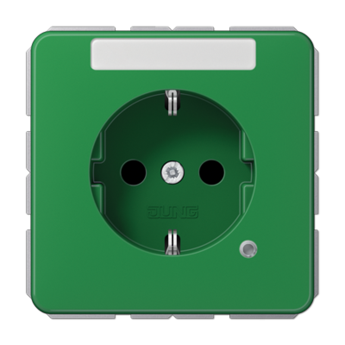 Enchufe c ind.  inscr.  prot CD verde