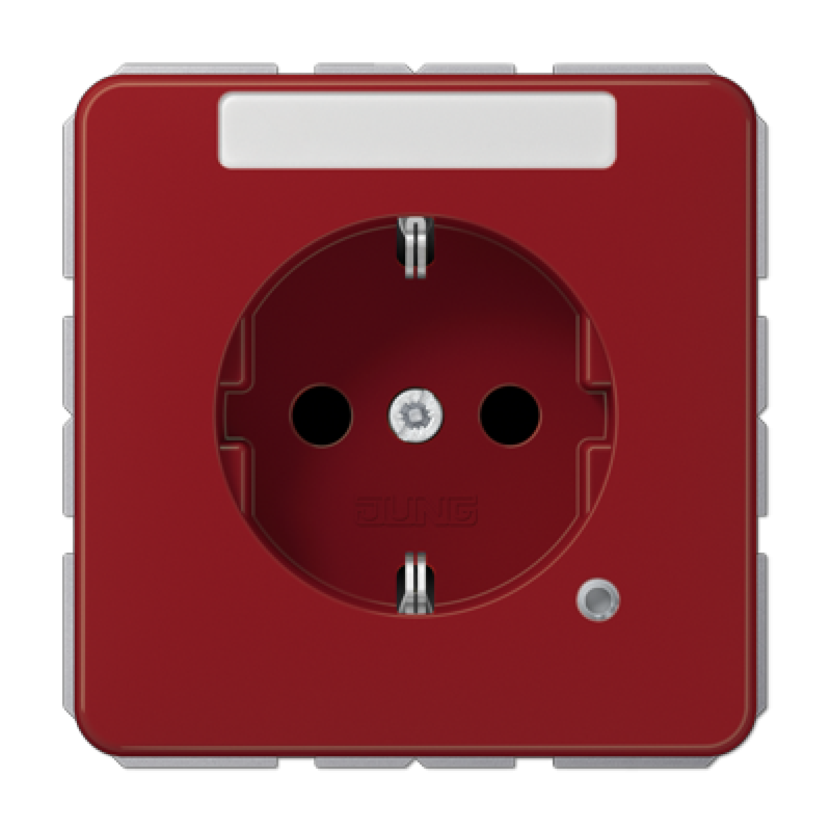 Enchufe c ind.  inscr.  prot. CD rojo