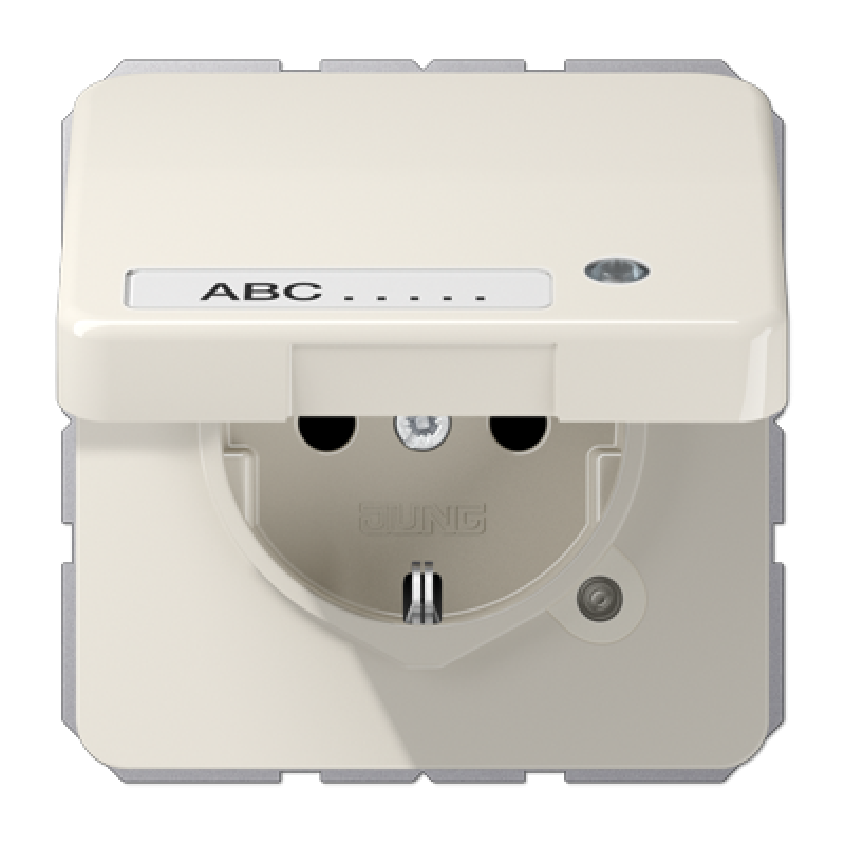 Enchufe c tapa abat. inscr. CD bl.