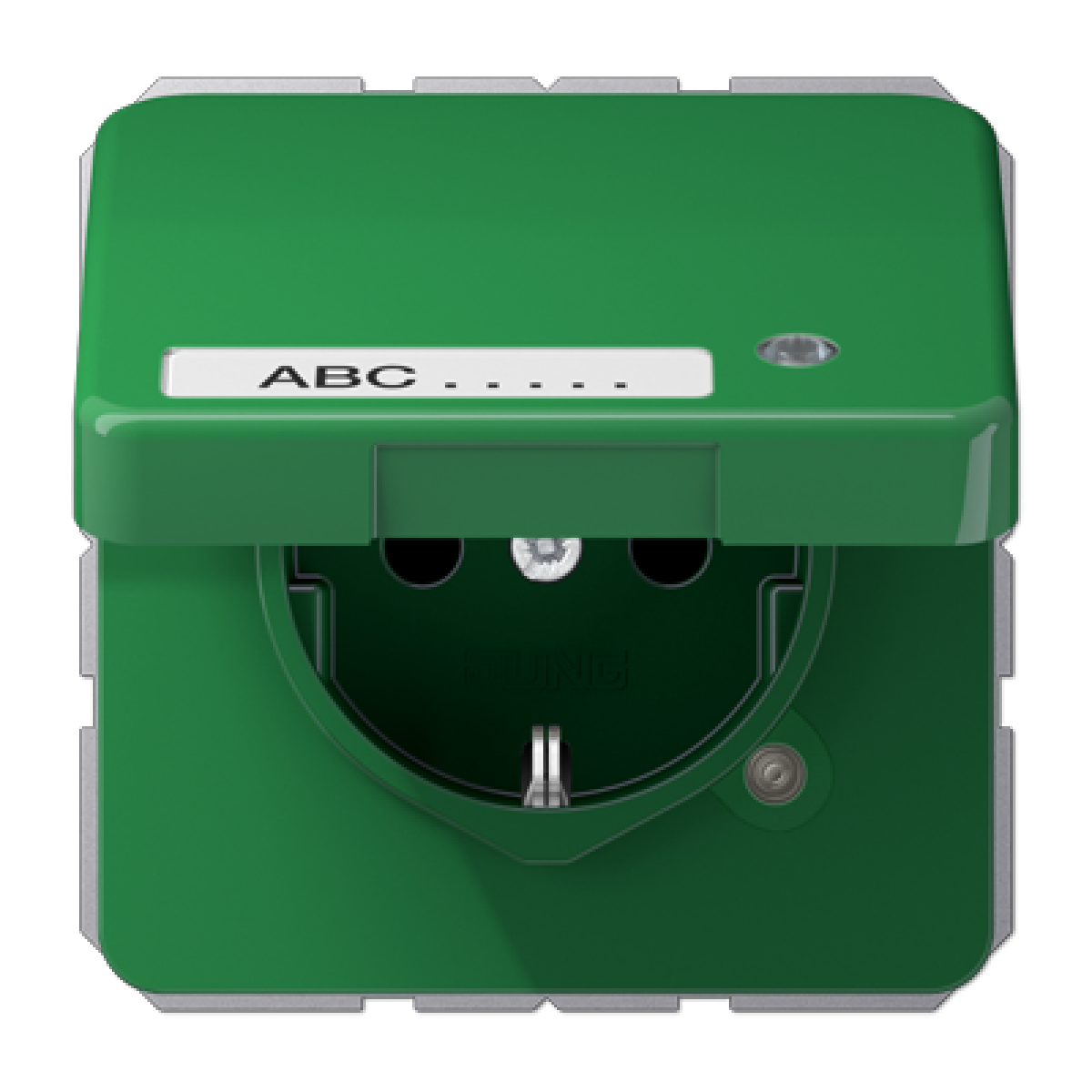 Enchufe c tapa abat. inscr. CD verde