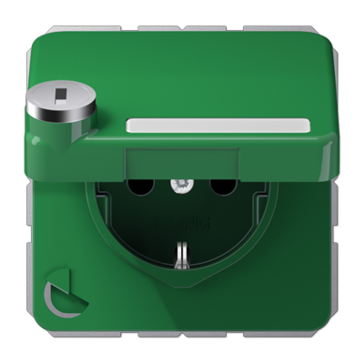 Enchufe t.abat. retroc. inscr. CD verde