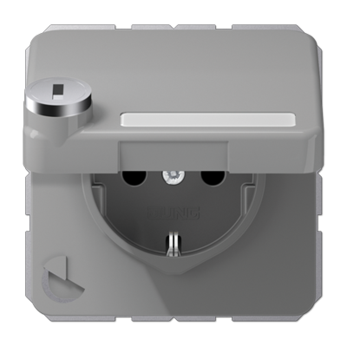 Enchufe t.abat retroc. inscr. CD gris