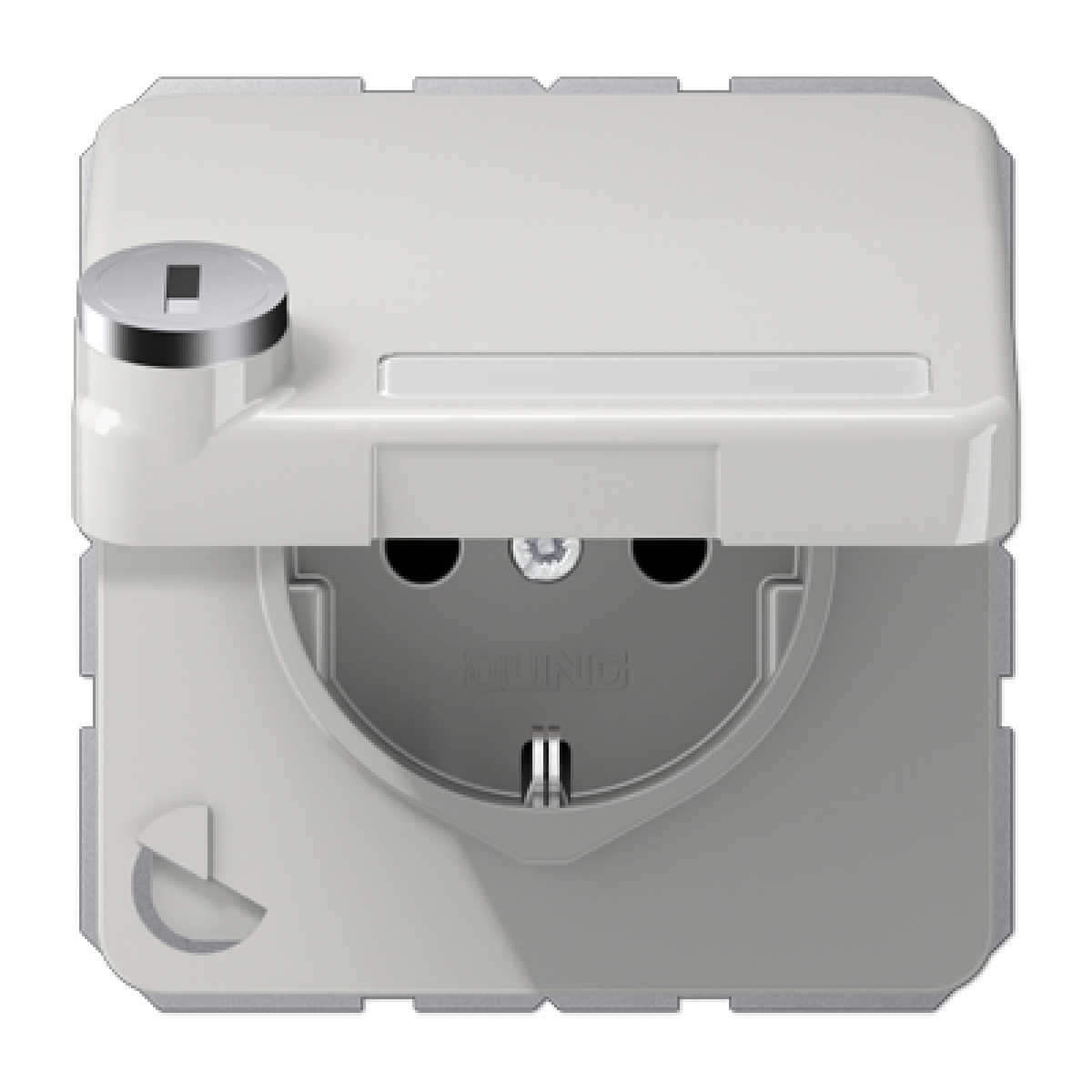 Enchufe t.abat retroc. inscr. CD gris cl