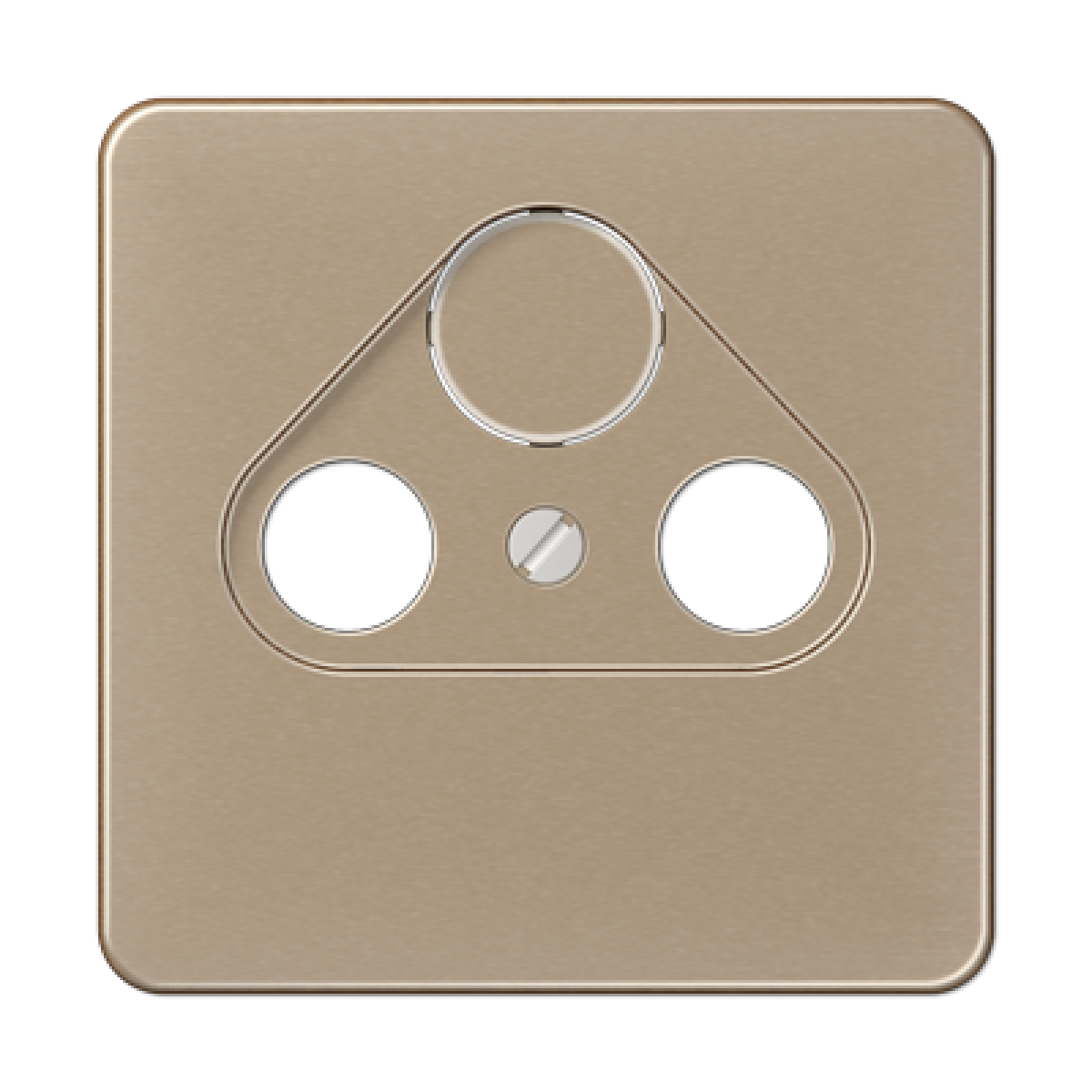 Placa toma SAT TV. CD bronce-oro