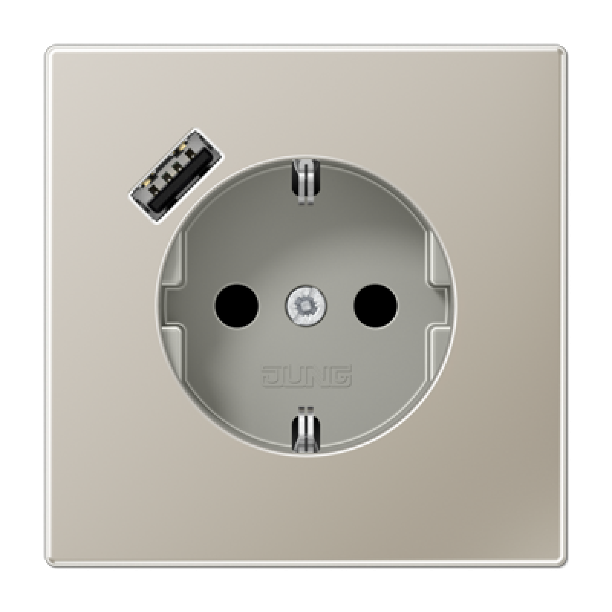 Enchufe con USB-A LS acero