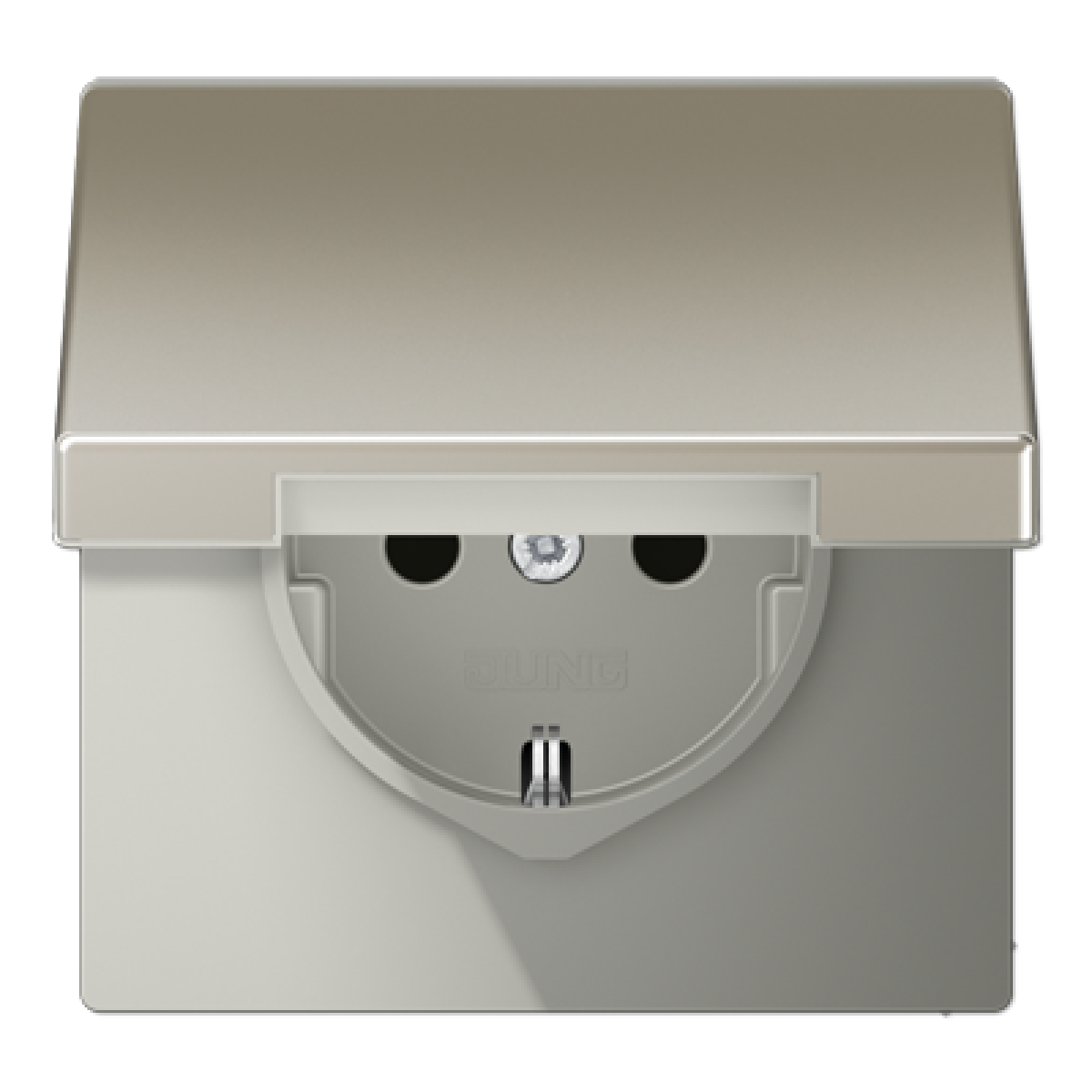 Enchufe c tapa abat. prot. LS acero