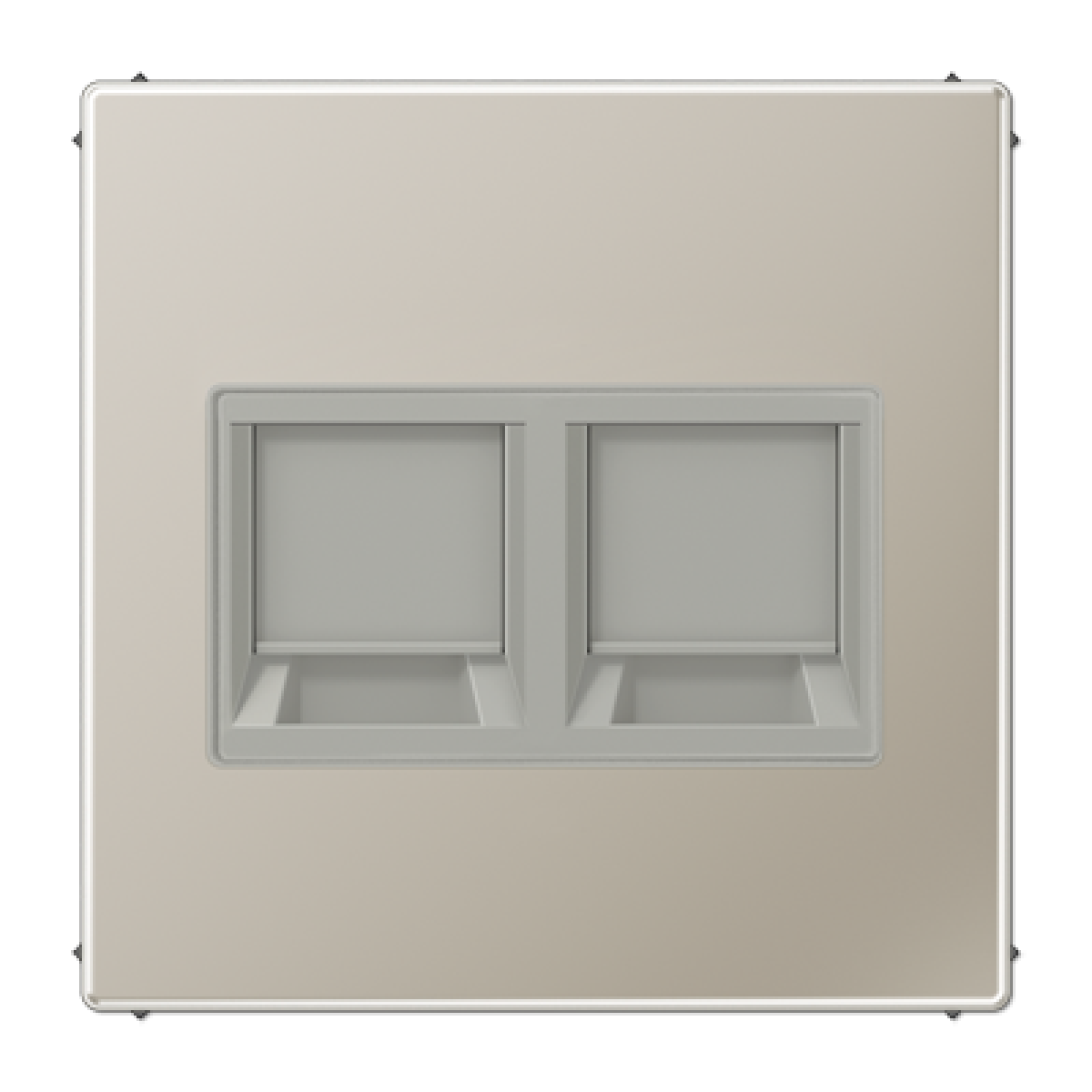 Placa Mod.Jack-Radiall 2 tomas LS acero