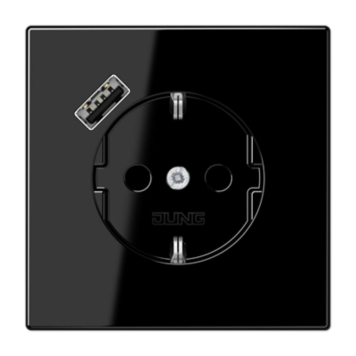 Enchufe SCHUKO c USB-A LS negro