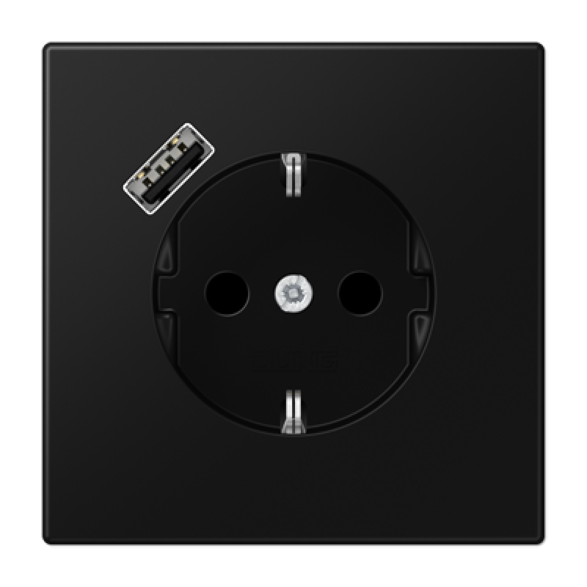 Enchufe SCHUKO c USB-A LS negro mate