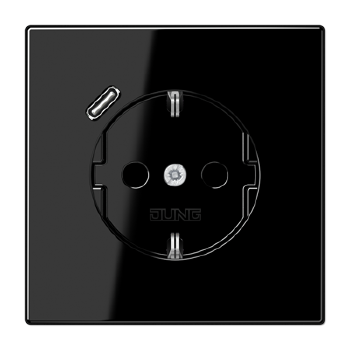 Enchufe SCHUKO c USB-C LS negro