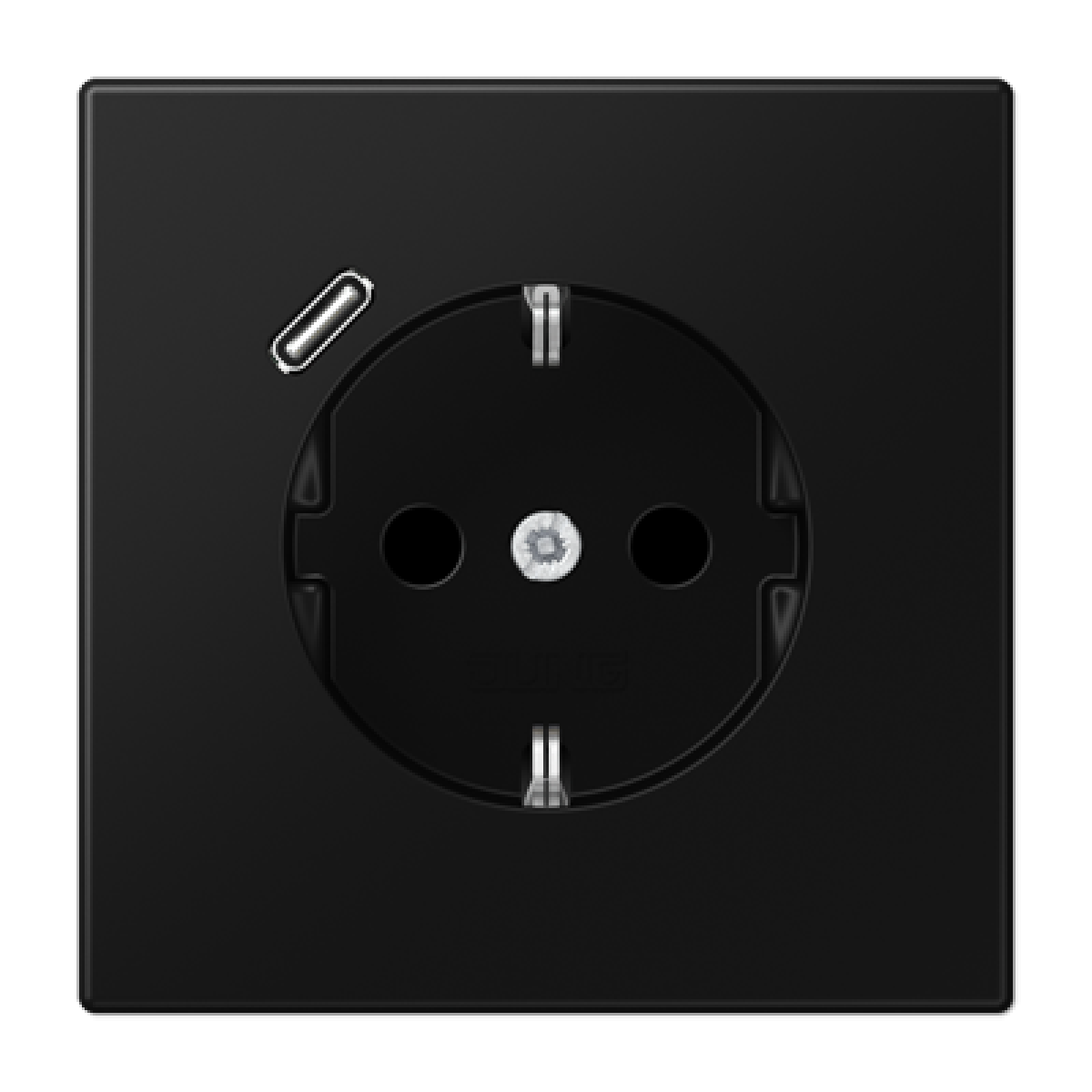 Enchufe SCHUKO c USB-C LS negro mate